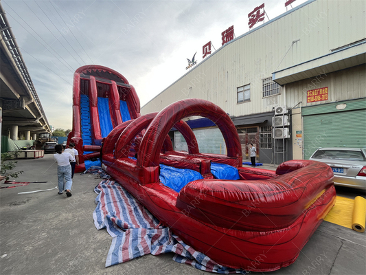 โรงงานที่กําหนดเอง ราคาถูก สีแดงยักษ์น้ําสไลด์ สนุก สลิป N Fly Zip Line สปอร์ตเกม