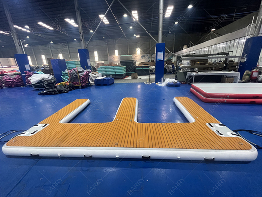 คุณภาพสูงการปรับแต่ง Dock Inflatable Deck E Shape Platform Floating Air Pontoon Dock Inflatable โดกอากาศ