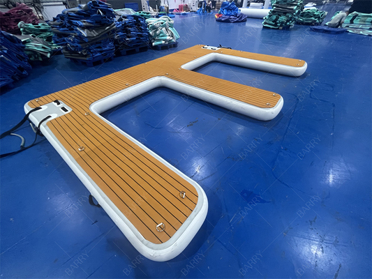 คุณภาพสูงการปรับแต่ง Dock Inflatable Deck E Shape Platform Floating Air Pontoon Dock Inflatable โดกอากาศ