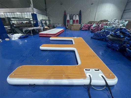 คุณภาพสูงการปรับแต่ง Dock Inflatable Deck E Shape Platform Floating Air Pontoon Dock Inflatable โดกอากาศ