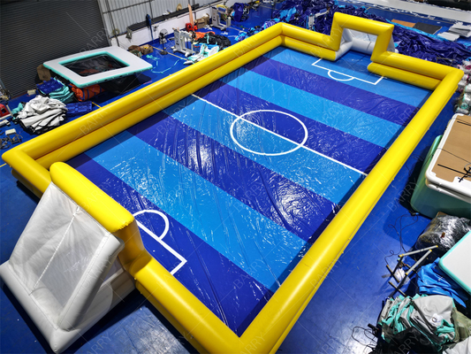 สนามฟุตบอลเป่าลมขนาด 20x10 เมตร ทำจากผ้าใบ PVC พร้อมเครื่องเป่าลม