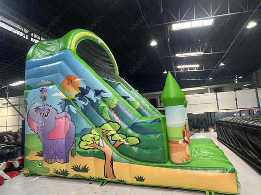 สามารถปรับปรุง 6x4M สัตว์ inflatable slide สําหรับเด็ก