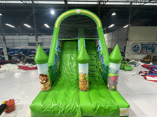 สามารถปรับปรุง 6x4M สัตว์ inflatable slide สําหรับเด็ก
