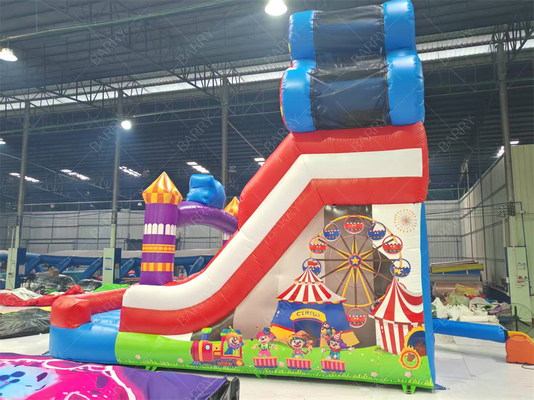 สไลด์เป่าลมชิงช้าสวรรค์ธีมโจ๊กเกอร์ ขนาด 6x4 เมตร ปรับแต่งสีได้