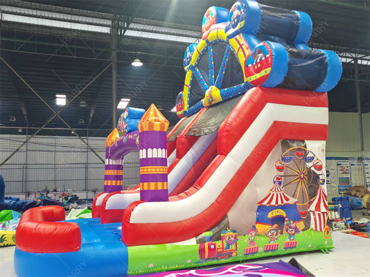 สไลด์เป่าลมชิงช้าสวรรค์ธีมโจ๊กเกอร์ ขนาด 6x4 เมตร ปรับแต่งสีได้