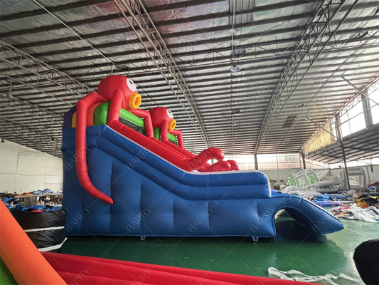สไลด์สระน้ำเป่าลมธีม Sea World รูปปลาหมึก, สไลด์เป่าลมสำหรับสระว่ายน้ำ สวนน้ำหลังบ้าน
