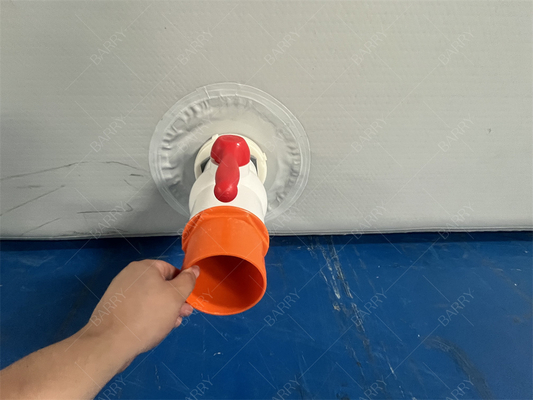 ความปลอดภัย Hot Drop Stitch Fabric วัสดุใหม่ Inflatable Custom Made Grey Inflatable Pool Ball Pit สําหรับเด็ก