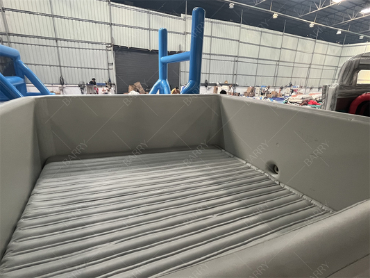 ความปลอดภัย Hot Drop Stitch Fabric วัสดุใหม่ Inflatable Custom Made Grey Inflatable Pool Ball Pit สําหรับเด็ก