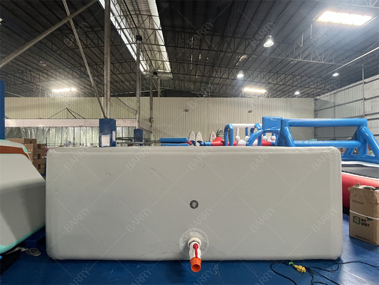 ความปลอดภัย Hot Drop Stitch Fabric วัสดุใหม่ Inflatable Custom Made Grey Inflatable Pool Ball Pit สําหรับเด็ก