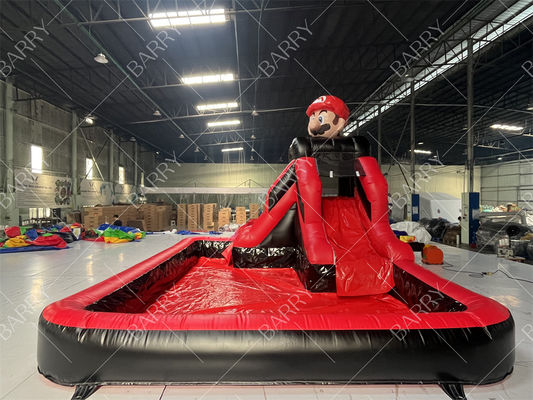 สไลเดอร์น้ำเป่าลมธีม Super Mario Bros เชิงพาณิชย์พร้อมสระว่ายน้ำสำหรับขายหรือเช่าสำหรับงานปาร์ตี้ลดราคา