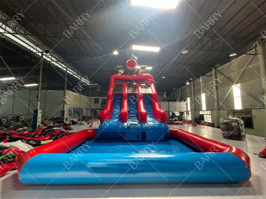 High Quality Popular Huge Jungle Dinosaur Theme Inflatable Water Slide With Pool