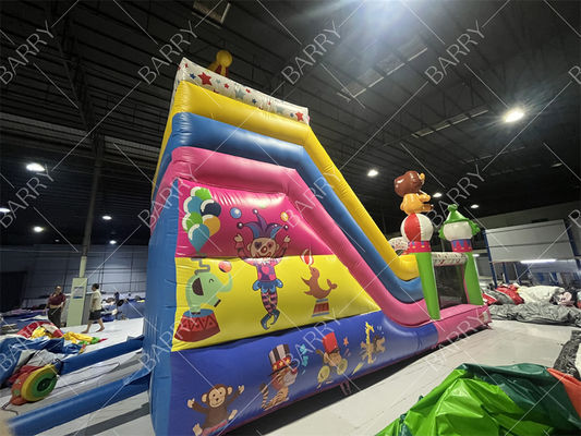 Premium Clown Theme Inflatable Slide With Commercial Circus Bouncy Castle Bouncer for Funny Playground Fun