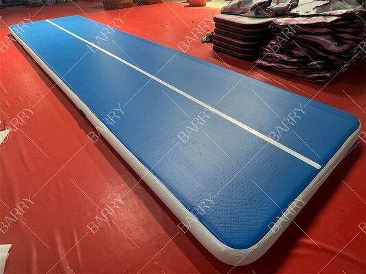 โรงงานผลิตแอร์แทร็กเป่าลมสำหรับยิมนาสติก เสื่อทัมบลิ่ง พร้อมพัดลมแบบ Drop Stitch ตีนตุ๊กแกเชื่อมต่อสำหรับใช้โยคะ