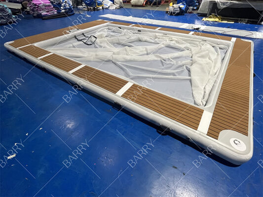 สระว่ายน้ำเป่าลมรูปแมงกะพรุนสำหรับเรือยอชท์แบบ Drop Stitch สำหรับฤดูร้อน พร้อมตาข่าย