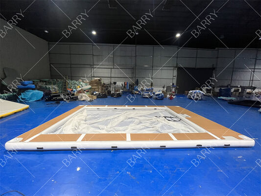 สระว่ายน้ำเป่าลมรูปแมงกะพรุนสำหรับเรือยอชท์แบบ Drop Stitch สำหรับฤดูร้อน พร้อมตาข่าย