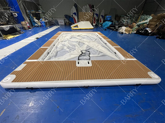 สระว่ายน้ำเป่าลมรูปแมงกะพรุนสำหรับเรือยอชท์แบบ Drop Stitch สำหรับฤดูร้อน พร้อมตาข่าย