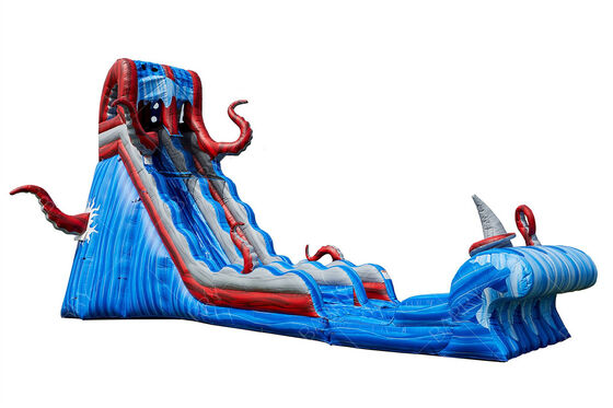 สไลเดอร์น้ำเป่าลมขนาดใหญ่สำหรับผู้ใหญ่ 25 ฟุต Ocean Battle Slide Pool
