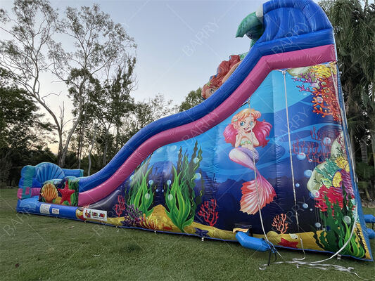 Mermaid Themed Inflatable Slide for Kids for Outdoor Play and Entertainment
