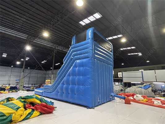 สไลเดอร์เป่าลม PVC สีฟ้าสำหรับเด็กเล่นในสวนหลังบ้านพร้อมสระน้ำสำหรับใช้ในบ้าน
