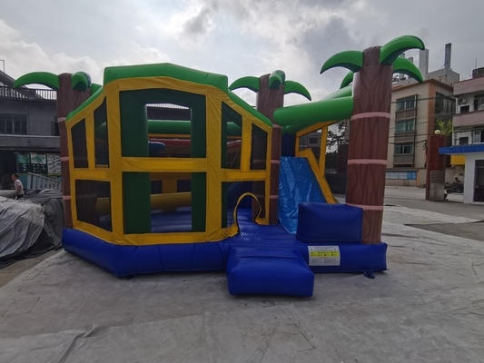 สีสัน Plato PVC Inflatable Bounce Castle Slide Combo