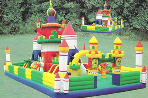 Tripple Stitch Inflatable Amusement Park หลักสูตรอุปสรรคปราสาทใหญ่