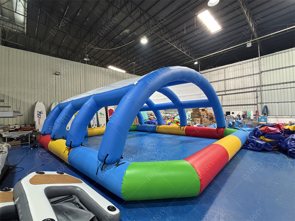 สระว่ายน้ําอัดลมสําหรับเด็ก พร้อมฝา 10x8x3.5ft PVC