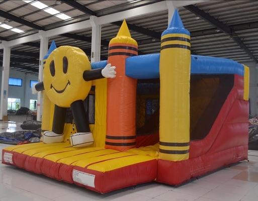 EN71 Tarpaulin Blow Up Bounce House ปราสาท Bouncy พอง