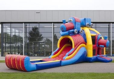 รถไฟเด็ก Combin Bouncers Inflatable, Meteria PVC ทนทาน