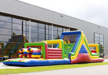 17.5m เด็กหลายสีอุปสรรคหลักสูตร Bouncy ปราสาทเรียกใช้เพื่อความสนุกสนาน