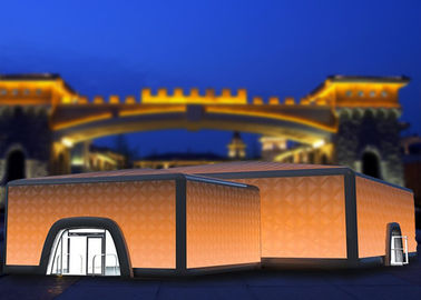 นวนิยายโคมไฟ Cube Inflatable อาคาร Inflatable เหตุการณ์เต็นท์ผ้าใบกันน้ำพีวีซี