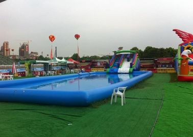 ชุดว่ายน้ำเด็กโตขนาดใหญ่สีฟ้าพร้อมสไลด์สำหรับสระว่ายน้ำ Inground