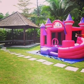 ปริ๊นเซสีชมพูทำให้พอง Bouncy Castle, พองกระโดดปราสาทสำหรับงานปาร์ตี้ของสาว