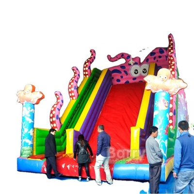 Kids Octopus PVC 0.55mm สไลด์น้ำทำให้พอง Double Lanes