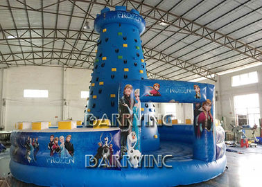 เด็กสีน้ำเงินแช่แข็งปีนกำแพง PVC วัสดุ Inflatable Sports Arena