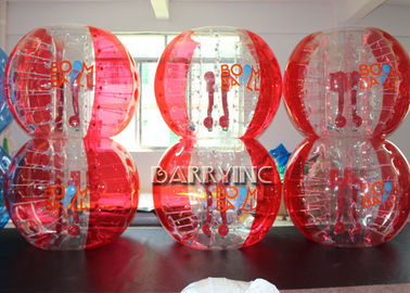 ของเล่น Inflatable Outdoor ของเล่นเด็ก 1.8 ม. TPU ลูกชิ้นฟองน้ำสีฟ้า / ลูกบอลฟองสีแดง