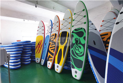 Double Layer Drop Stitch PVC Inflatable SUP Paddle Board พร้อมลวดลาย