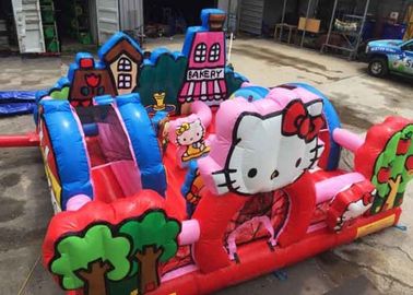Hello Kitty Inflatable Playground Playground พร้อมสไลด์ปราสาท Bouncy สำหรับผู้ใหญ่เชิงพาณิชย์