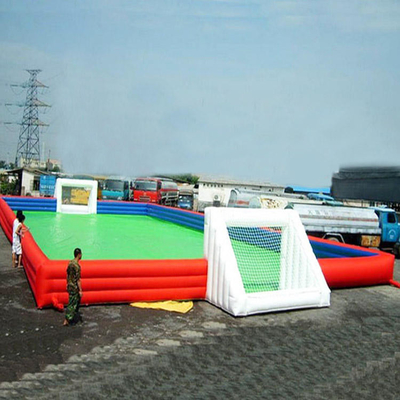 Tarpaulin เกมกีฬาทำให้พอง สนามฟุตบอล Soapy Football Bounce House