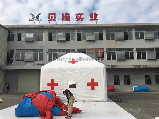 Pvc Tarpaulin Medical Inflatable Hospital Tent กันน้ำสำหรับกรณีฉุกเฉิน