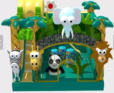 ผ้าใบกันน้ำสำหรับเด็ก บ้านกระโดดพอง Bouncy Castle คอมโบพร้อมสไลด์