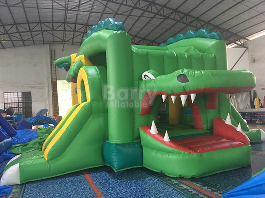 Commercial PVC Inflatable Slide Combo Party Moon Castle ตีกลับและสไลด์