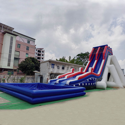 เชิงพาณิชย์ขนาดผู้ใหญ่ขนาดใหญ่สนามหลังบ้านสไลเดอร์น้ำทำให้พองพร้อมสระว่ายน้ำ