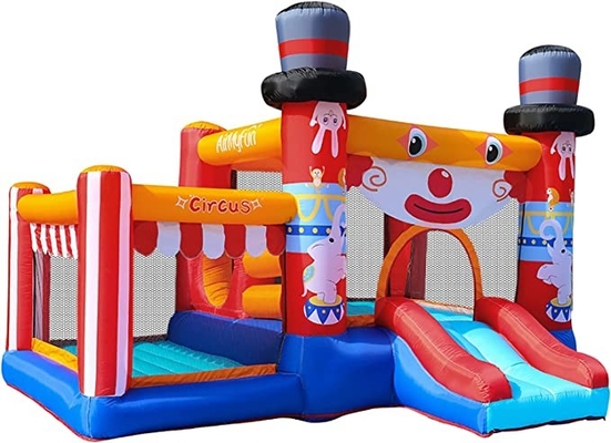 สวนหลังบ้านกลางแจ้ง 0.55 มม. PVC Bouncy Castle และ Slide สำหรับเด็กวัยหัดเดิน