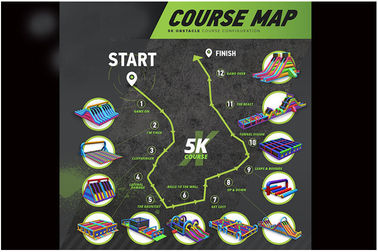 หลักสูตร Air Inflatable 5k Run UK ซึ่งจัดขึ้นที่ Red Tunnel Obstacle Course