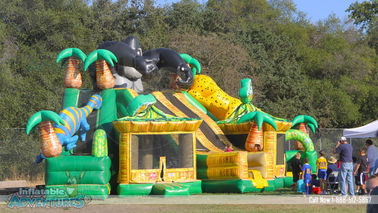 Giant King Kong Inflatable Combo เด็กปราสาท Bouncy ด้วยสไลด์