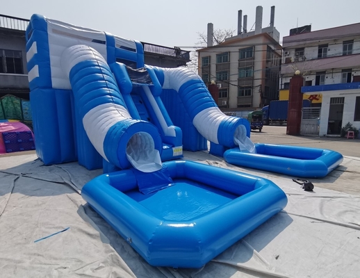 Jumper Combo Castle Pool สไลด์น้ำทำให้พองสไลด์คู่ขนาดใหญ่พิมพ์ดิจิตอล