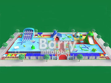 อุปกรณ์สวนน้ำเพื่อการพาณิชย์ inflatable, metal frame inflatable amusement park