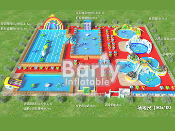 อุปกรณ์สวนน้ำเพื่อการพาณิชย์ inflatable, metal frame inflatable amusement park