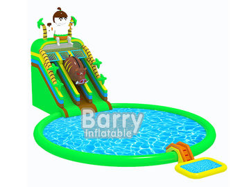 Cartoon Jurassic สวนน้ำพอง Jungle Inflatable Aqua Park รับรอง CE