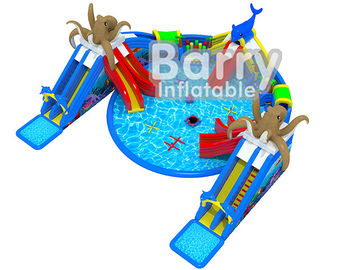 สวนน้ำขนาดใหญ่ Octopus Giant, Portable Blow Up สวนน้ำพร้อมของเล่นลอยน้ำ